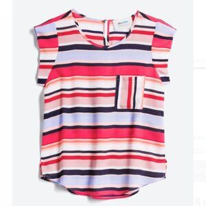Alice Blue Bushnell One Pocket Blouse - Pink - L